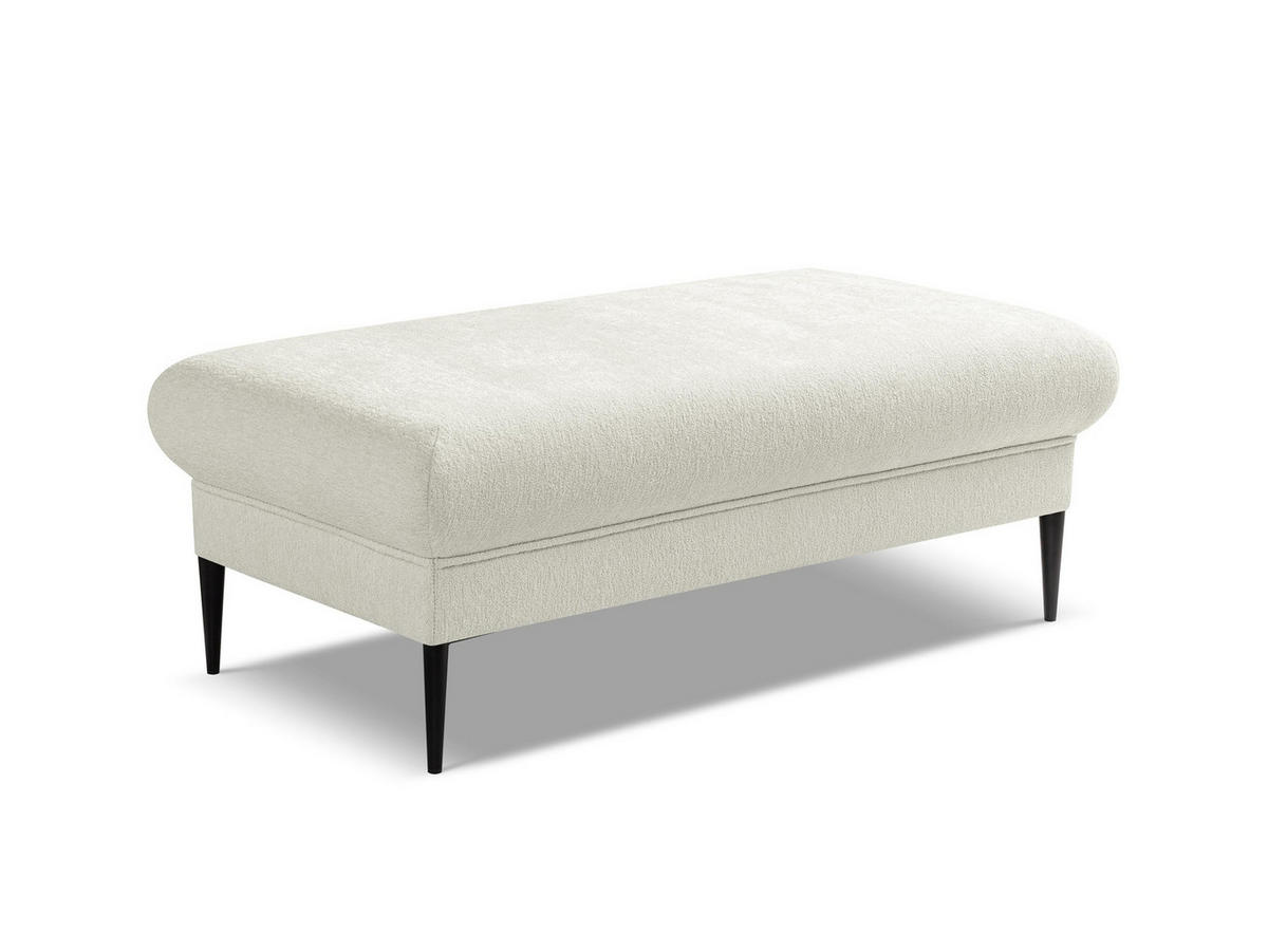 POUF Chenille Stoff Beige - Hellbraun/Schwarz, Holzwerkstoff/Textil (111/88/60cm) - Makamii