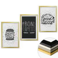 WANDBILDER 3er Set - 40x60 cm Goldrahmen - Grafiken, Lebensmittel, kulinarische Slogans - Goldfarben, Kunststoff (40/60cm) - ArtPrintCave