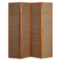 PARAVENT 4-tlg. 176/175 cm Braun Bambuslamellen - Braun, Holz (176/175/2cm) - Homestyle4u