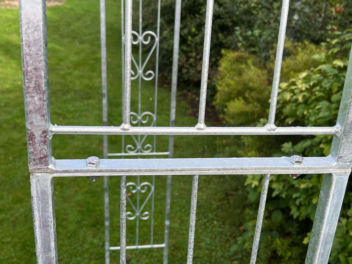 ROSENBOGEN Metall Verzinkt Massiv 150 cm Torbogen - Grau, Metall (150/222/34cm) - DanDiBo