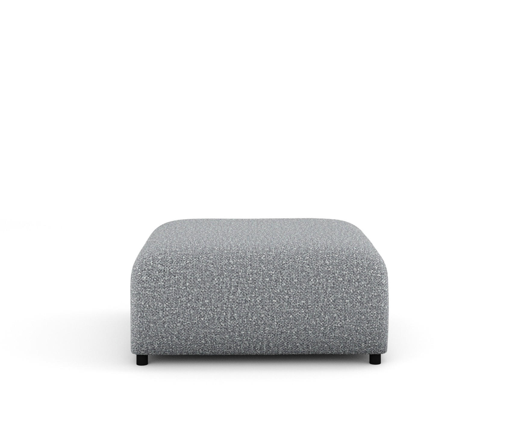 POUF S Zanzibar Grau Plüschstoff - Schwarz/Grau, Holz/Holzwerkstoff (88/37/88cm) - Maison de Reve