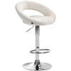 BARHOCKER Samt creme - Chromfarben/Creme, Textil/Metall (53/80/47cm) - CLP