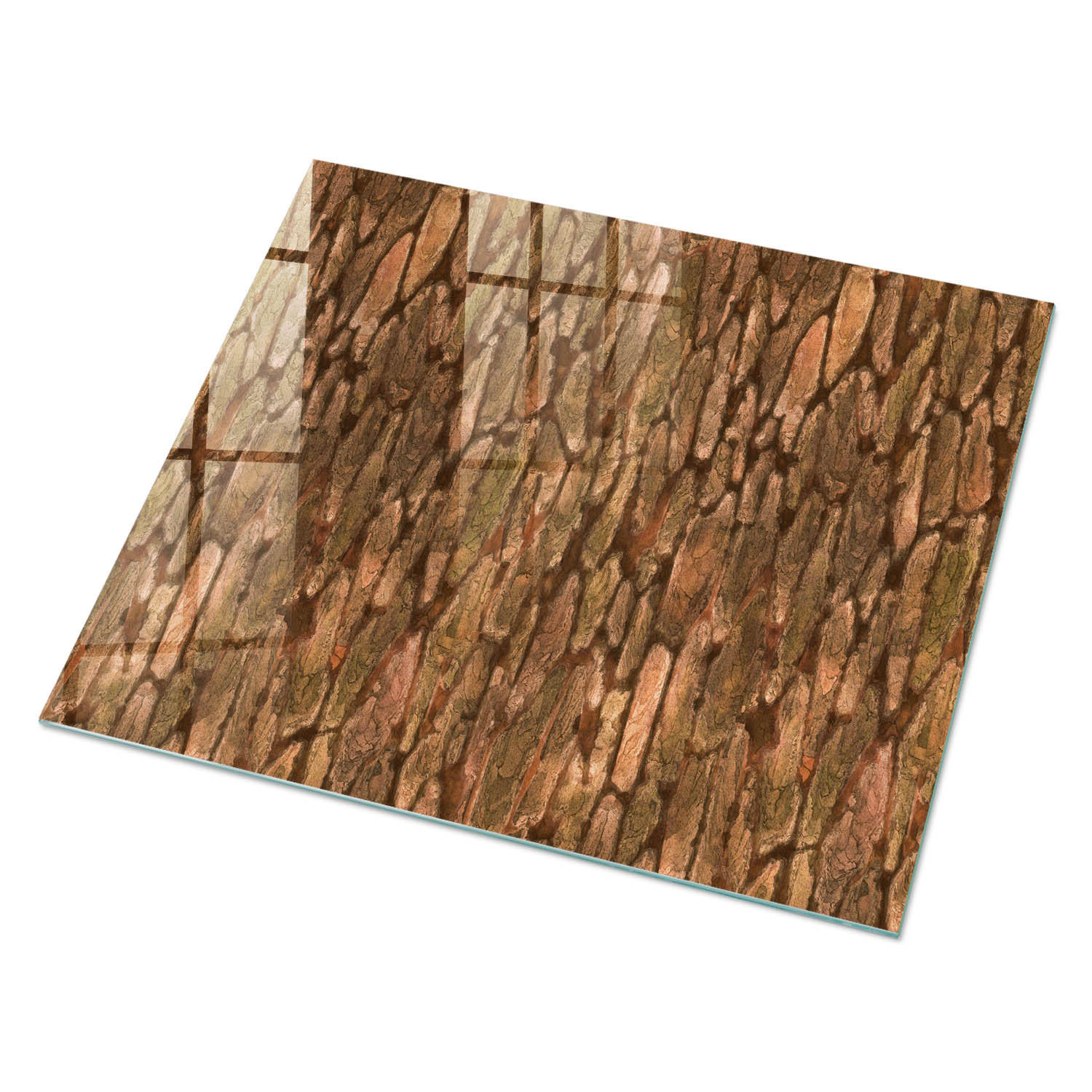 GLASPLATTE 80x60 cm – Rustikale Rinde - Braun, Glas (0.4/80/60cm) - ArtPrintCave