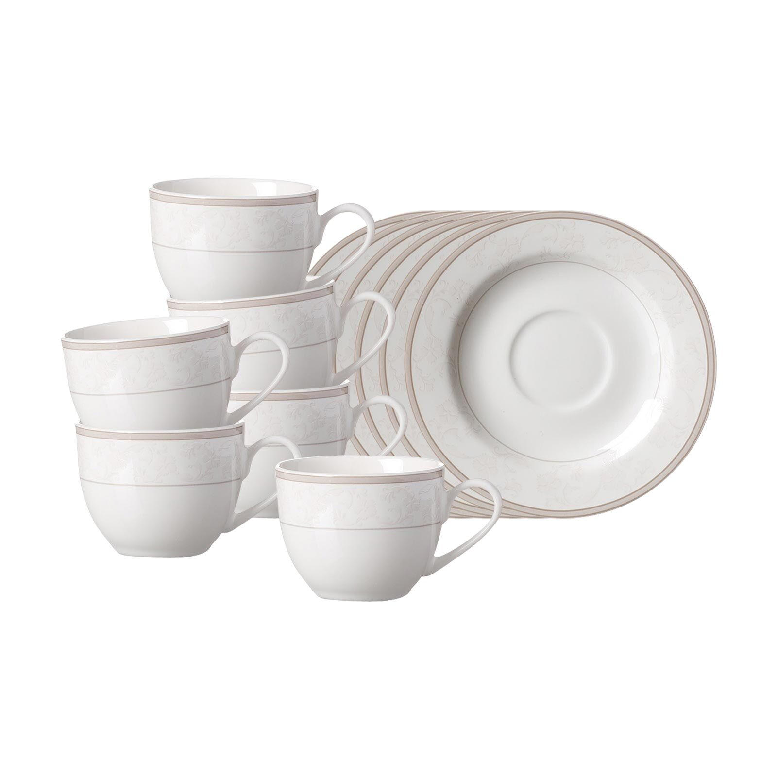 ESPRESSOTASSEN MIT UNTERTASSEN Isabella beige 90 ml 6er Set - Beige, Keramik (0.09L) - Ritzenhoff Breker