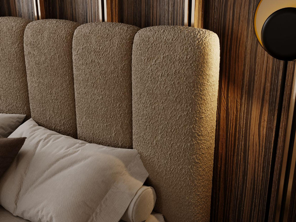 POLSTERBETT Imperial 120x200 Bouclé-Stoff Braun - Braun, Textil (120/200cm) - Graingold