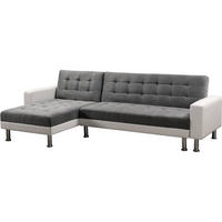 ECKSCHLAFSOFA Theo Grau/Weiß - Hellgrau, Textil (260/144cm) - Habitat Garten