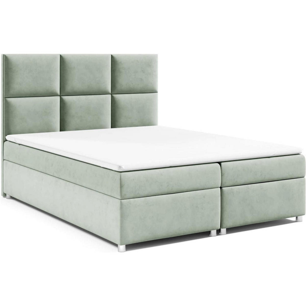 BOXBETT mit Bettkasten Trinity K-13-LAE Bonellfederkern inkl. Topper - Mintgrün, Holz/Holzwerkstoff (200/200cm) - Best For Home