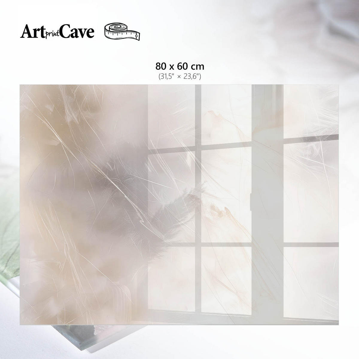 GLASPLATTE 80x60 cm – Subtile Abstraktion - Braun, Glas (0.4/80/60cm) - ArtPrintCave