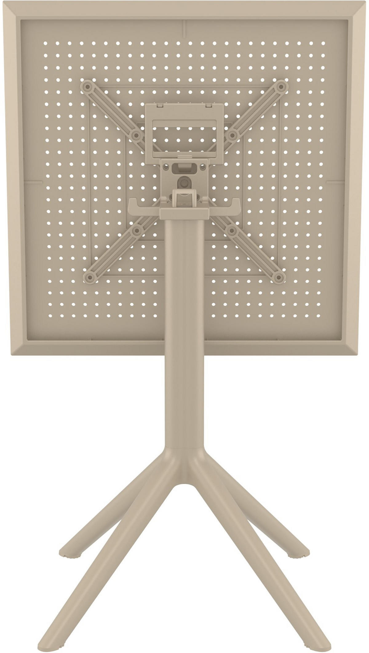 GARTENTISCH eckig 60/60/74 cm Kunststoff taupe - Taupe, Kunststoff (60/60/74cm) - CLP