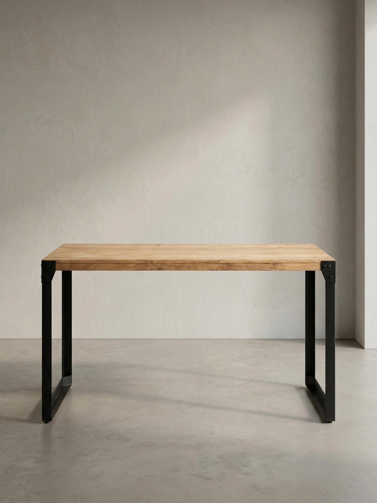 ESSTISCH Massivholz Metall Rechteckig Industrial, Akazie 180x90x76 cm - Schwarz/Akaziefarben, Holz/Metall (90/180/76cm) - KADIMA DESIGN