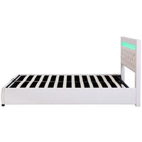 STAURAUMBETT 140/200 cm DE-00406, in Weiß, LED-Beleuchtung - Weiß, Metall (140/200cm) - ComfortXL