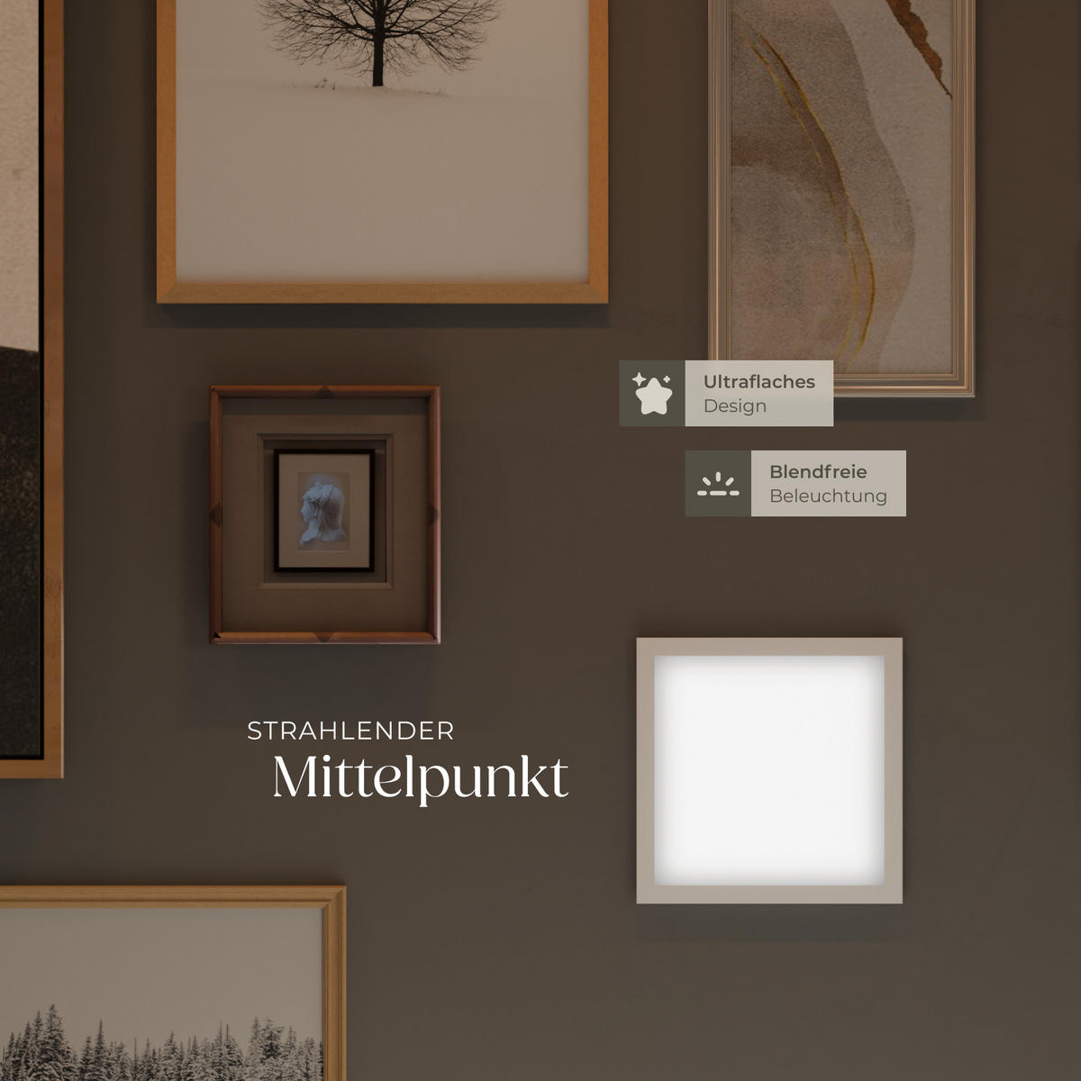 LED-PANEEL Lucerna,vielseitige Einsatzmöglichkeiten,weiß - Weiß, Textil (29.5/29.5/3.4cm) - tectake