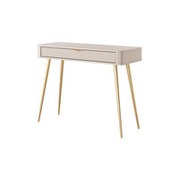SCHMINKTISCH Lante, Beige, Golden, Geriffelter Schublade, Elegant - Beige, Holzwerkstoff (38/100/78cm) - Bettso