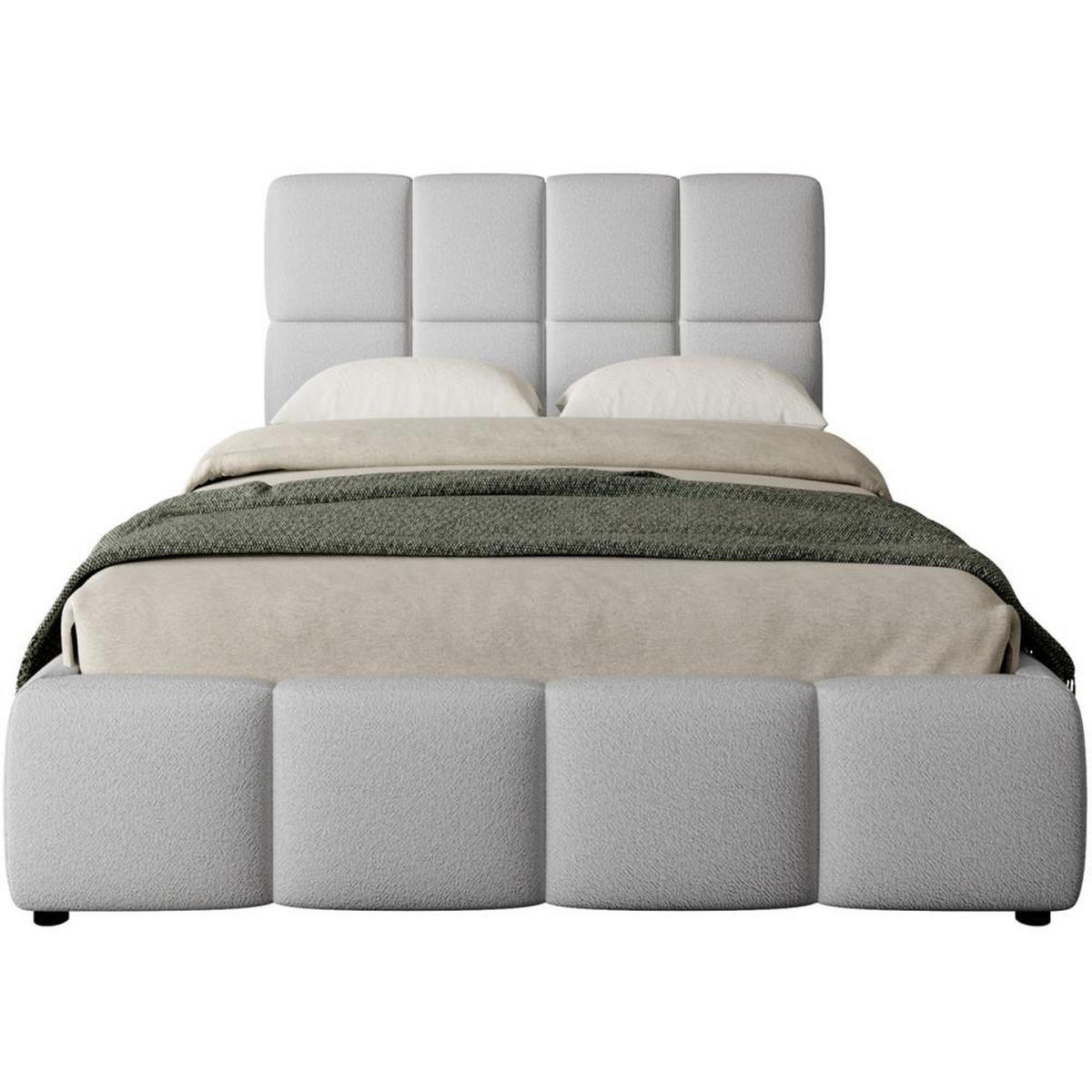 POLSTERBETT Nostro mit Bettkasten 160x200 cm hellgrau - Hellgrau/Schwarz, Textil (160/200cm) - Beautysofa