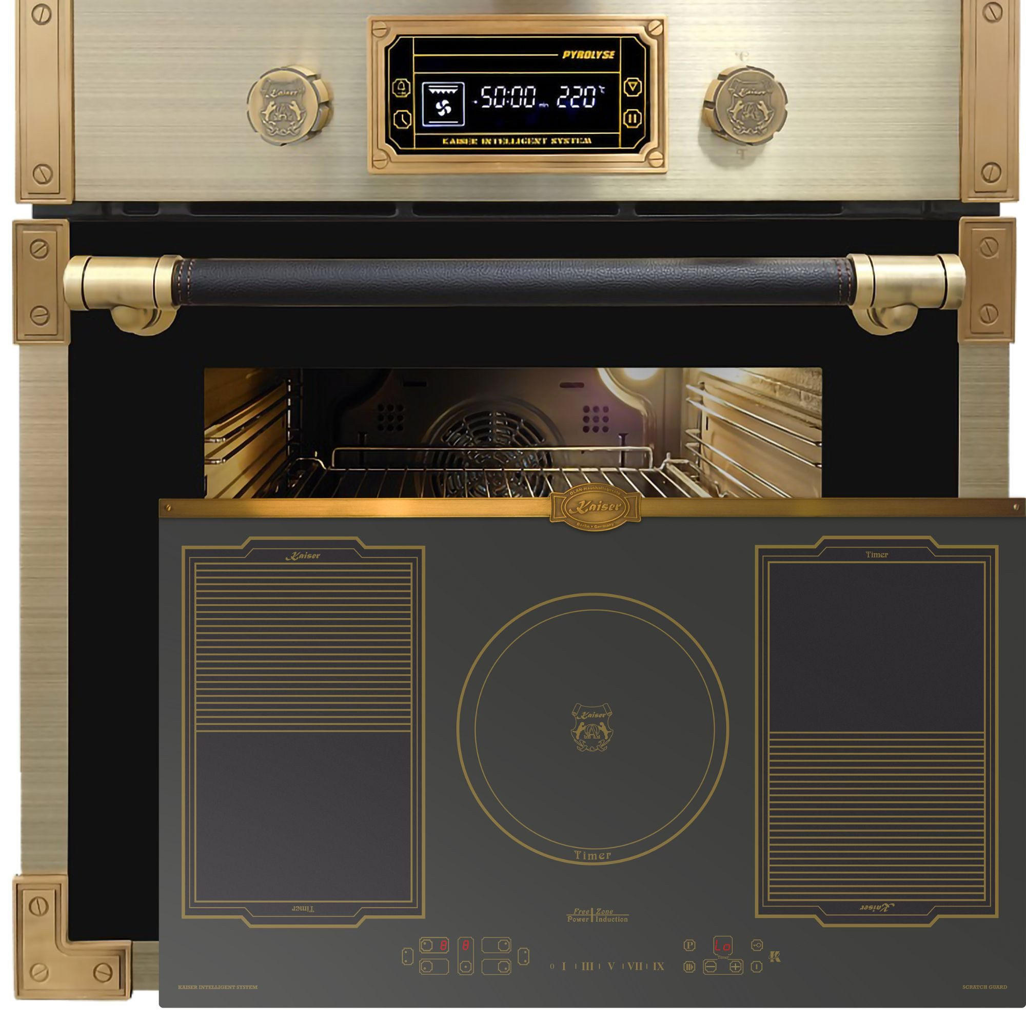 EINBAU-ELEKTRO-BACKOFEN EH 6427 AD+KCT 9196 Iem Induktionskochfeld 90 cm - Schwarz, Metall (59.5/59.5/57.5cm) - Kaiser Küchengeräte