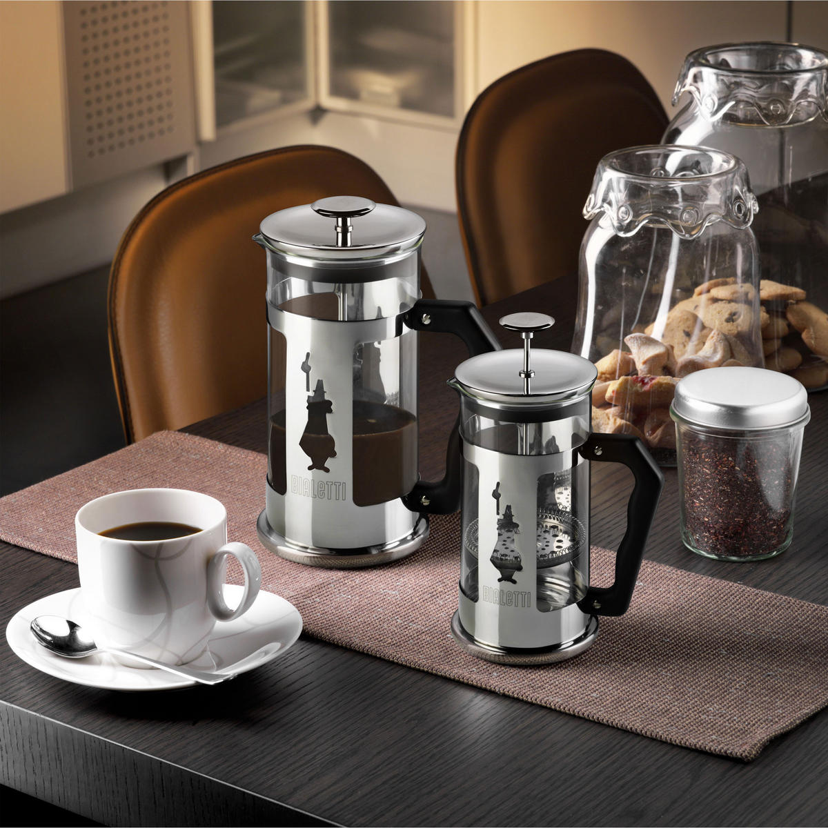KAFFEEBEREITER Smart 1 L, Glas, Schwarz - Schwarz, Glas (14/22/14cm) - Bialetti
