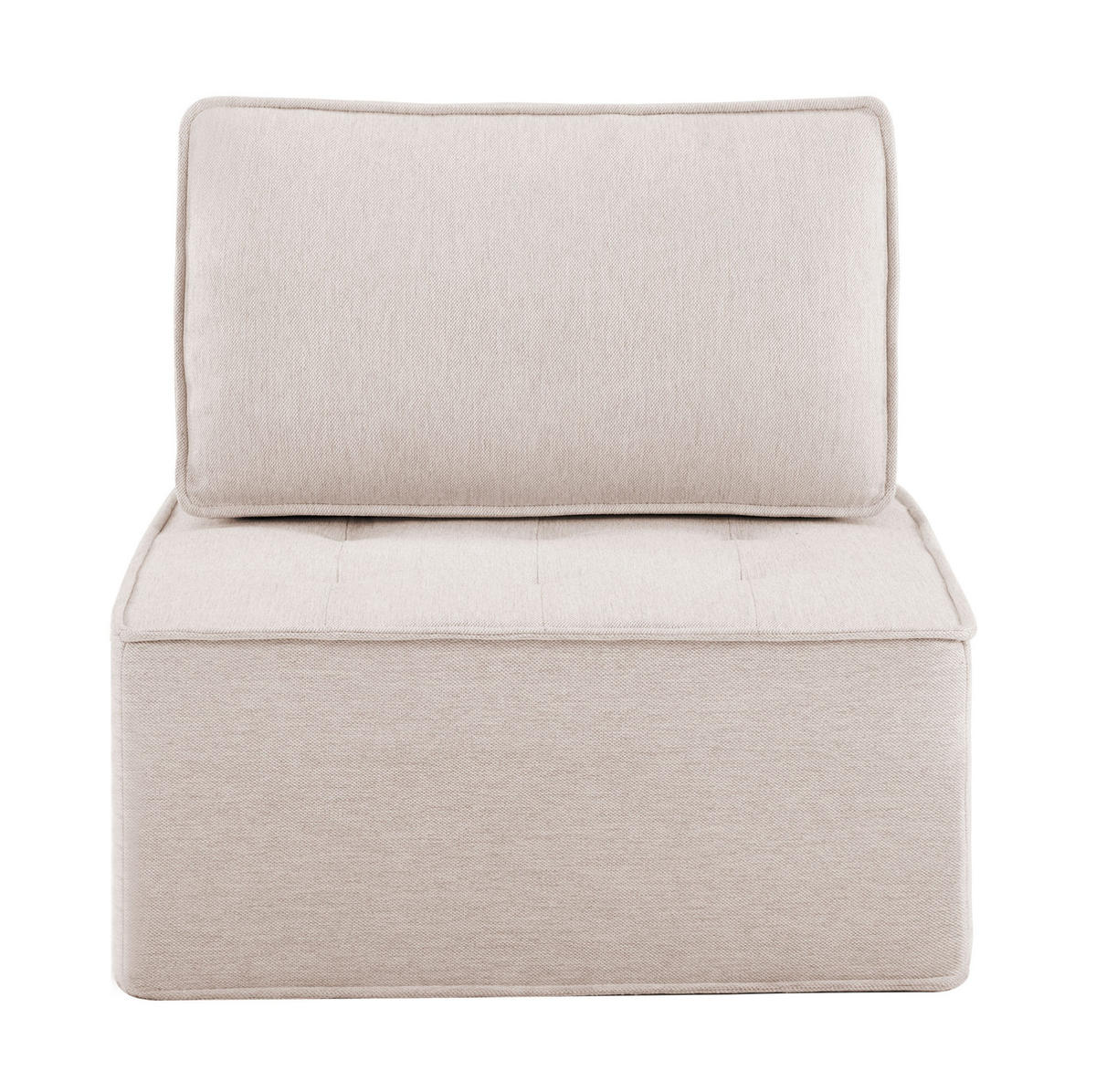 SESSEL in Beige mit Leinenbezug, kompakt und frei kombinierbar,81/81/81 cm - Beige, Holzwerkstoff (81/81/81cm) - Flora Grace
