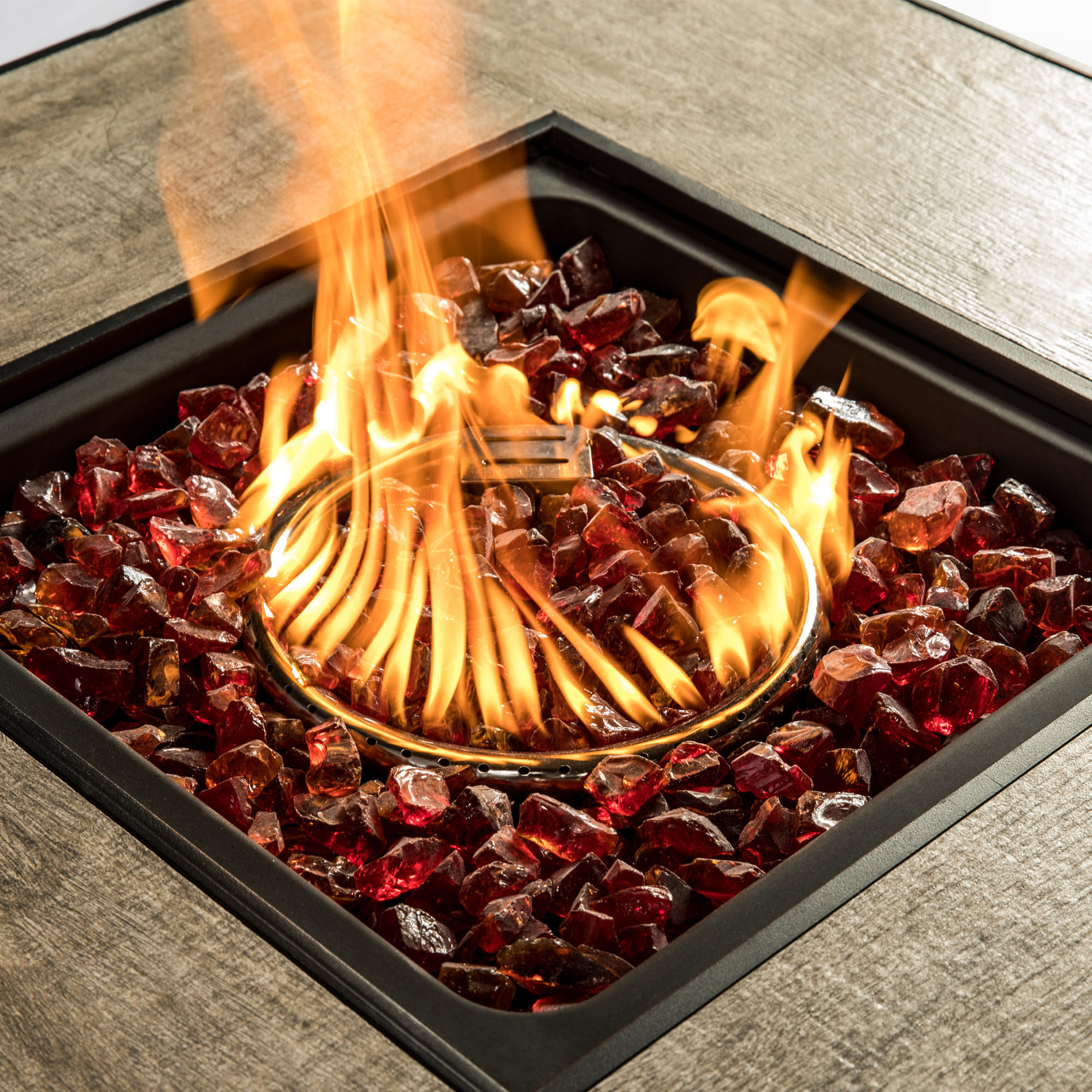 FEUERSTELLENZUBEHÖR Rot - Rot, Glas (29.8/7.6/7.6cm) - Teamson Home