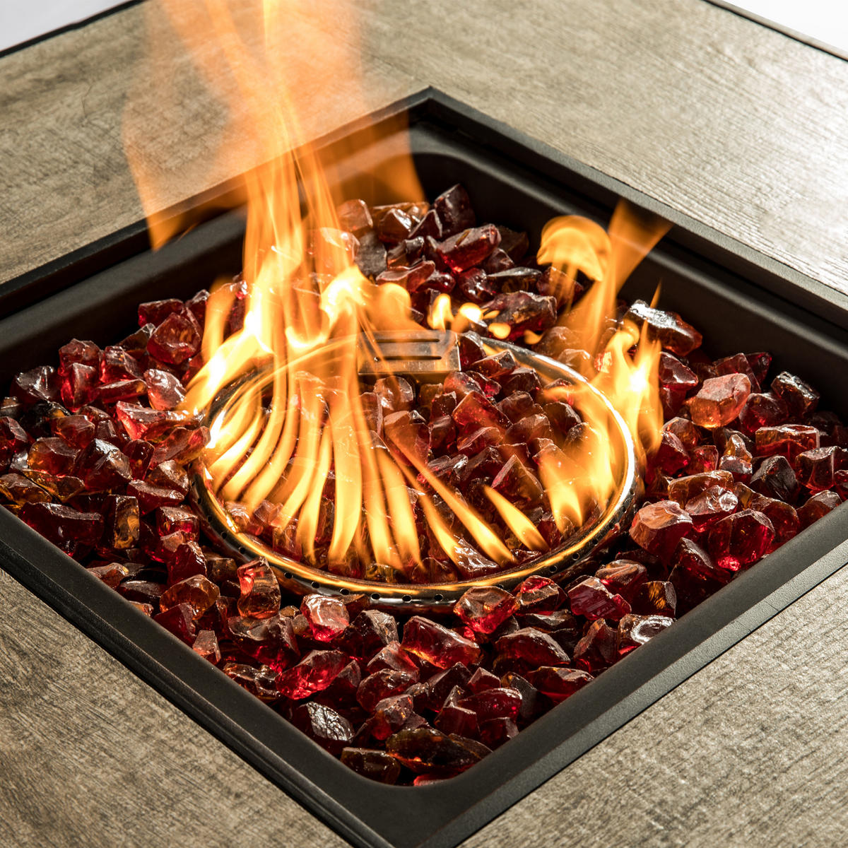 FEUERSTELLENZUBEHÖR Rot - Rot, Glas (29.8/7.6/7.6cm) - Teamson Home