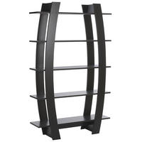 REGAL 5 Fächer Kener - Schwarz, Holzwerkstoff (111/180/29cm) - Beliani