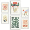 POSTER Set Mit 6 Minimalistischen In Pastellfarben Sommerkollektion Drucke Von Landschaften Und Natur Für Innenarchitektur A3 & A4 Weißer Rahmen - Weiß, Papier (29/3cm) - Nacnic