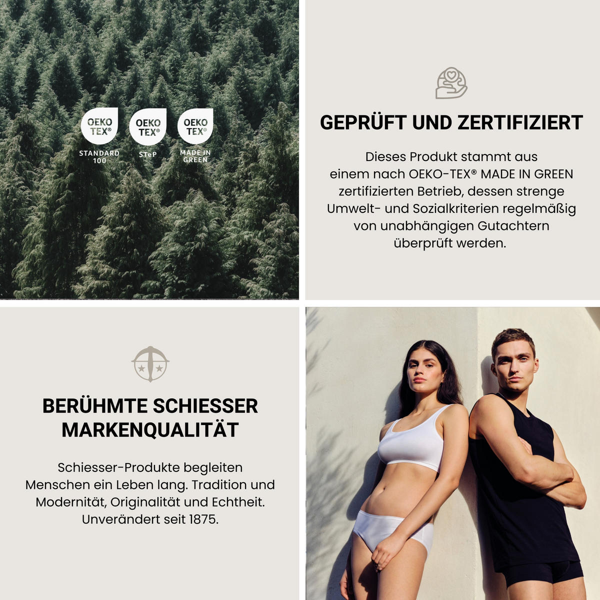 BETTWÄSCHESET Mona - Baumwollsatin - 2-teilig - 135 x 200 cm - Greige - Greige, Textil (135/200cm) - SCHIESSER