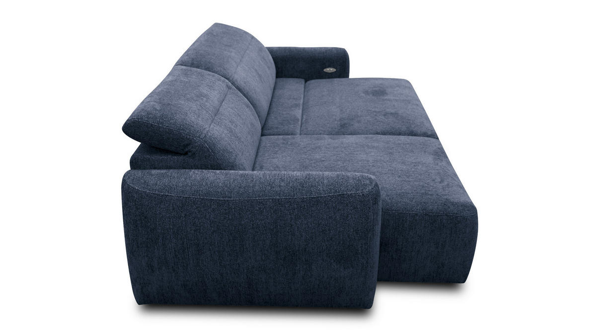 ECKSOFA NERO 4-Sitzer, dunkelblau - Schwarz/Dunkelblau, Holz/Textil (272/81/159cm) - Courtois Laville