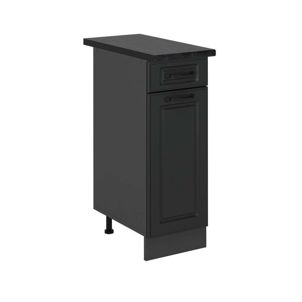 KÜCHENUNTERSCHRANK R-Line Anthrazit Landhaus 30 cm , AP Anthrazit - Anthrazit, Holzwerkstoff (30/81.6/60cm) - Vicco