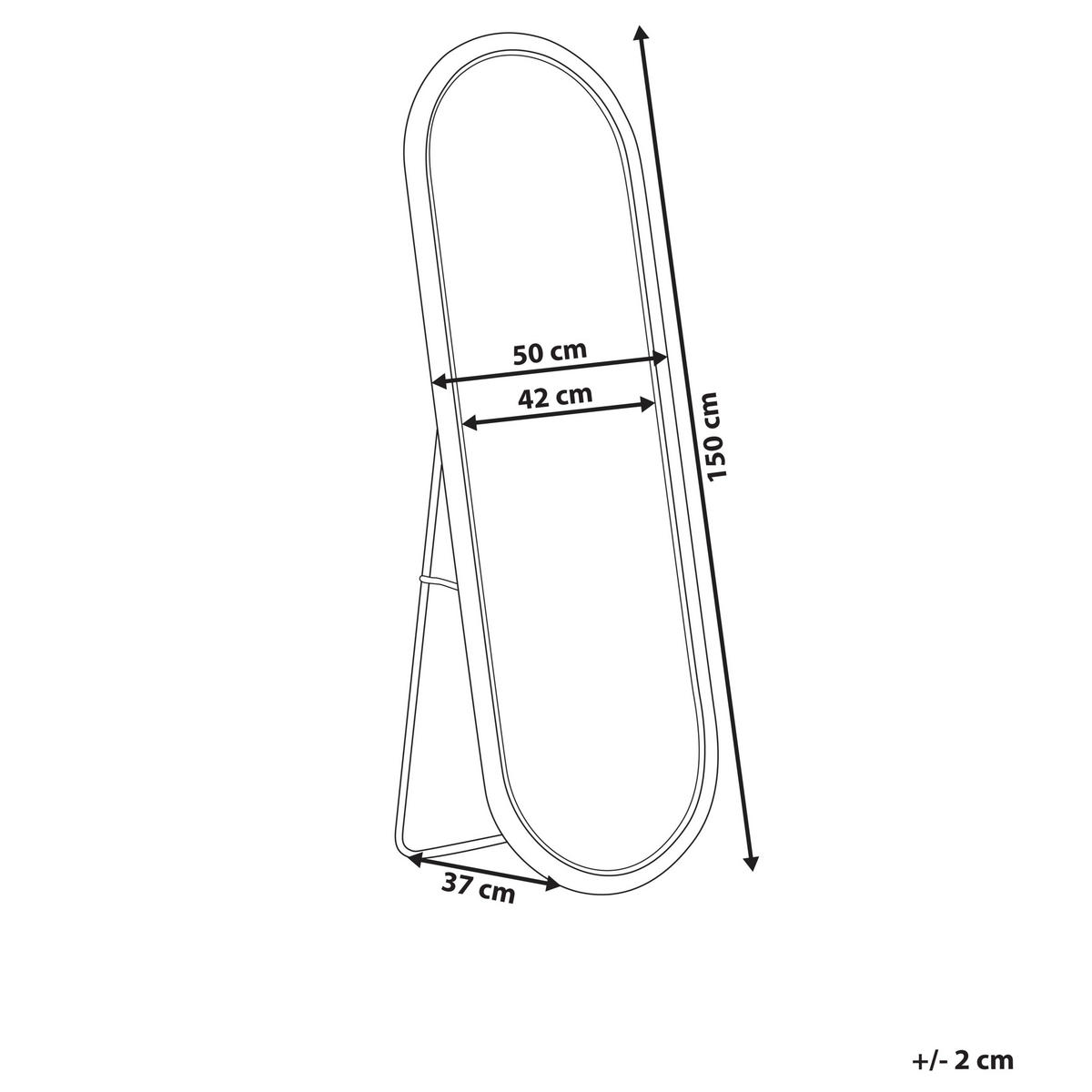 OGLINDĂ PE SUPORT 150 cm ratan culoare naturală Montot - culoare naturală/negru, materiale naturale (50/150/3cm) - Beliani