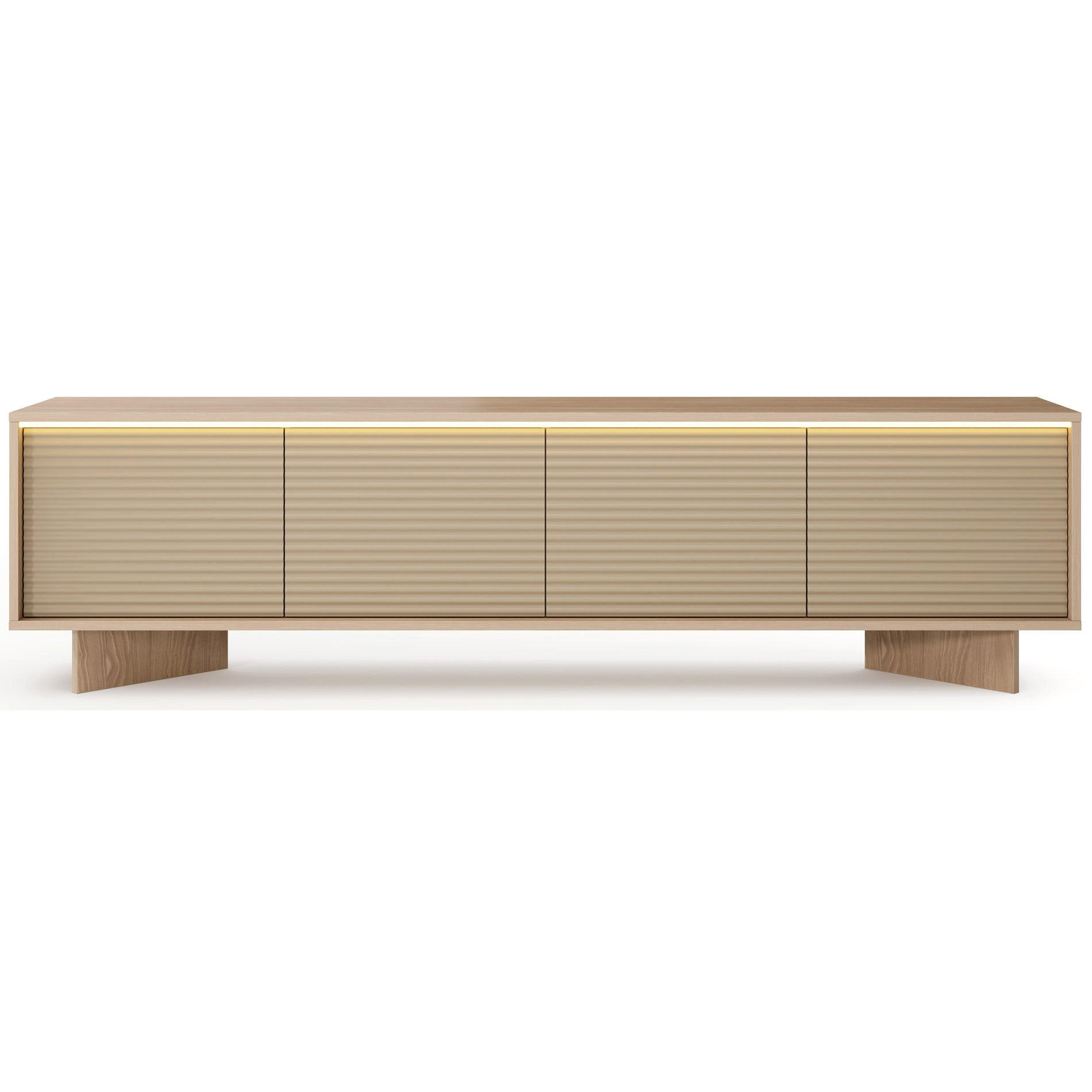 TV stolík Semi, 203 cm - cappuccino/béžová, kompozitné drevo (203.9/54.4/40cm) - Selsey