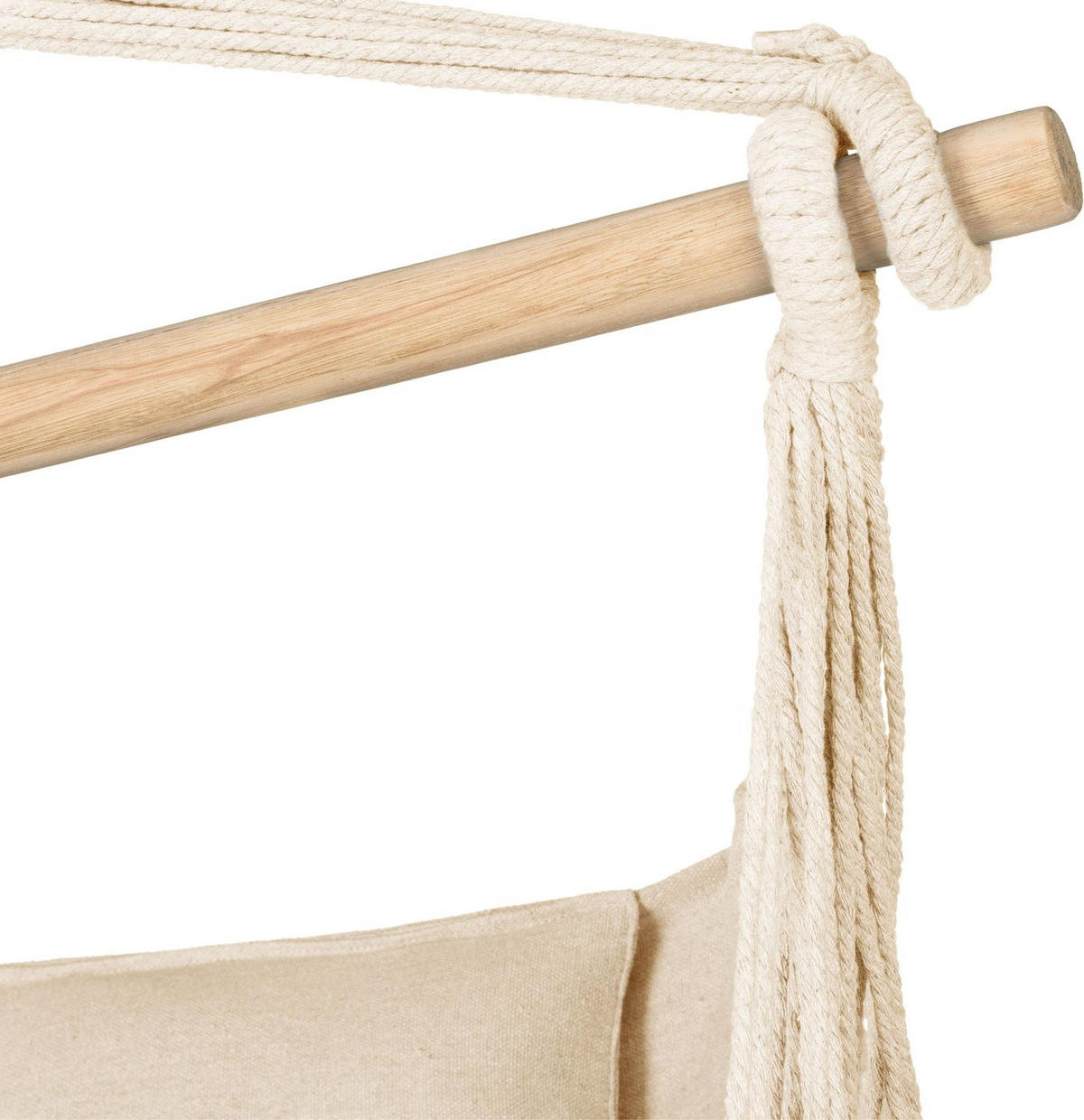 HÄNGESESSEL mit 3 Kissen 75/100/130 cm, bis 140 kg - Beige, Textil (100/130/75cm) - Outtec