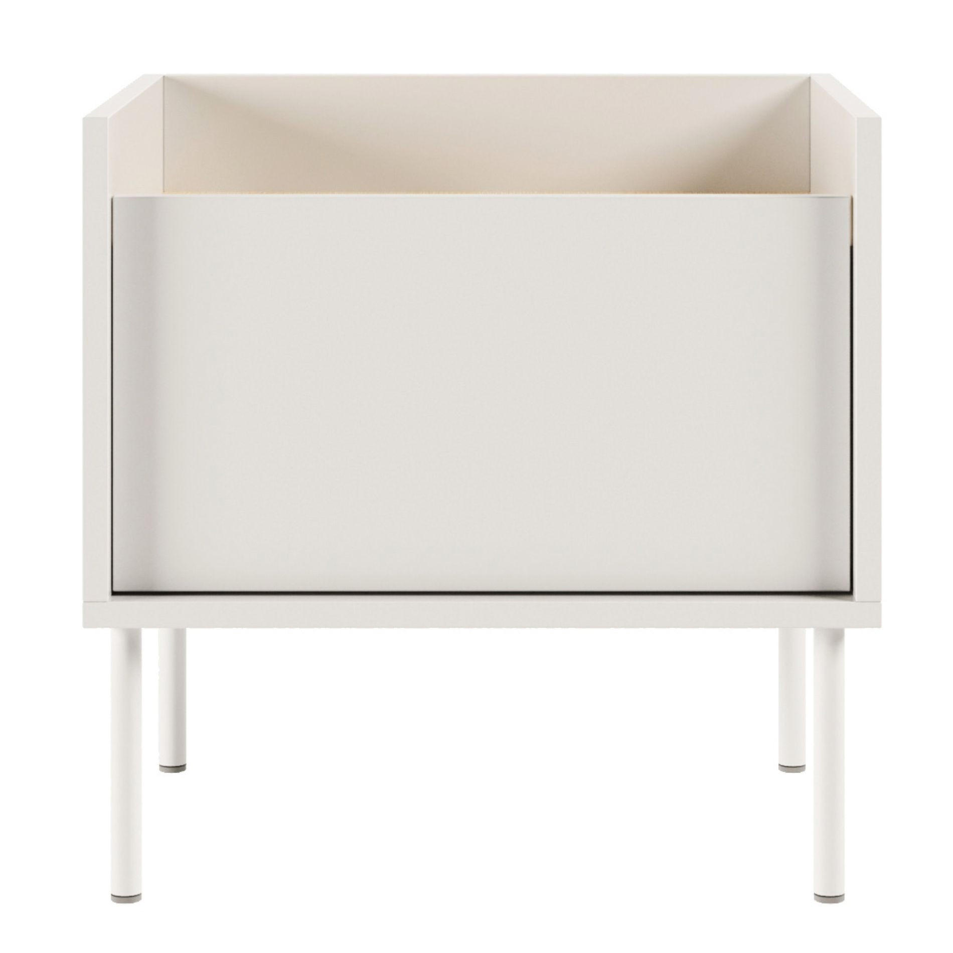 NACHTTISCH Tovi Weiß / Holzoptik Eiche 50 cm - Weiß, Holzwerkstoff/Metall (48.2/48.5/36.4cm) - Selsey
