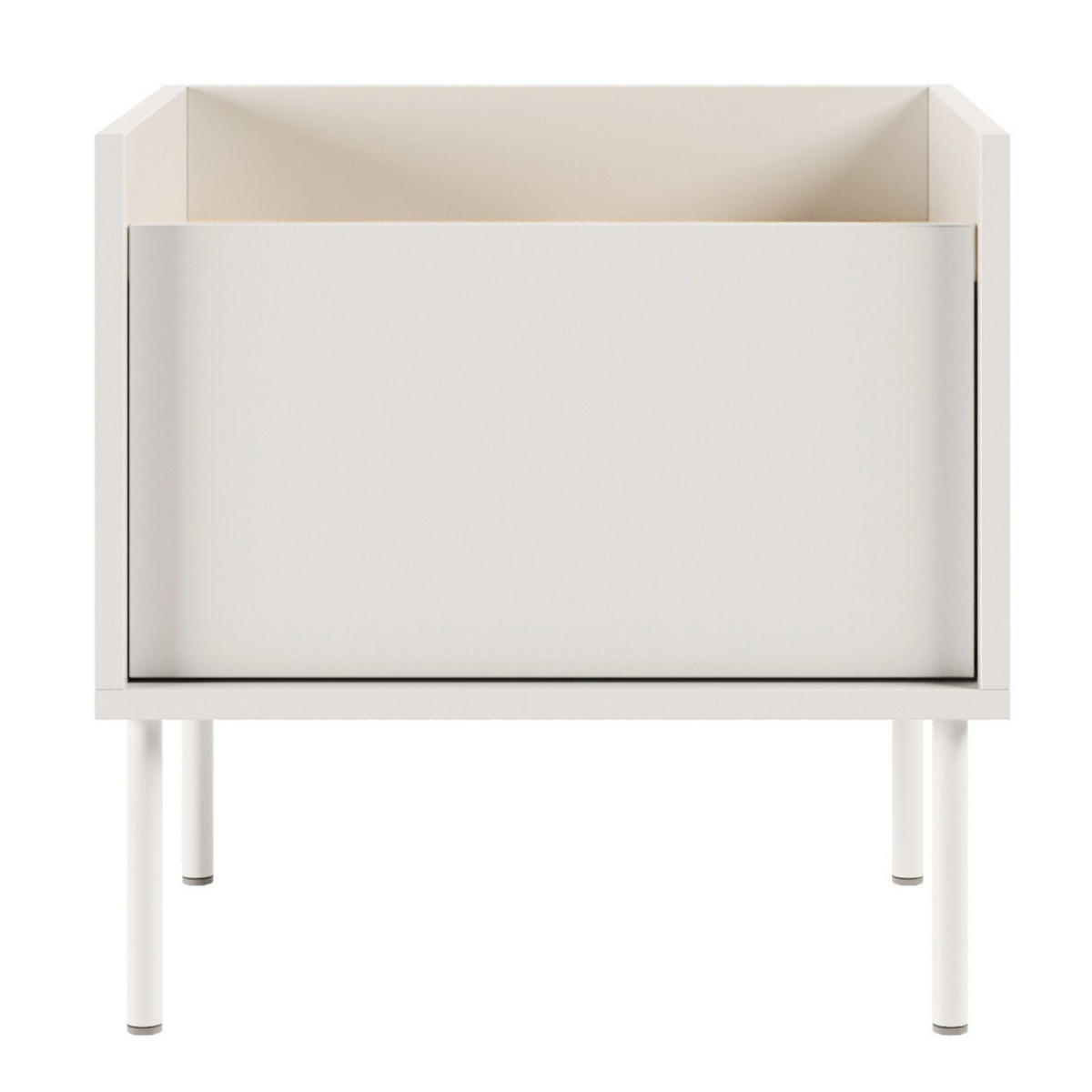 NACHTTISCH Tovi Weiß / Holzoptik Eiche 50 cm - Weiß, Holzwerkstoff/Metall (48.2/48.5/36.4cm) - Selsey