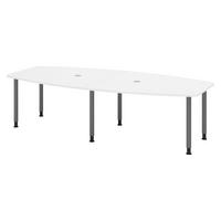 KONFERENZTISCH mittel KT28 130/280/74 cm in Weiß/Füße in Graphitfarben - Graphitfarben/Weiß, Holzwerkstoff (130/280/74cm) - bümö