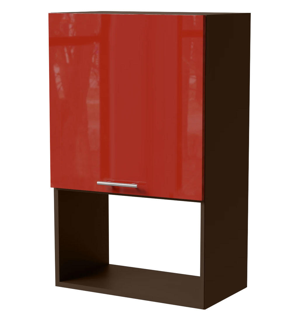 MIKROWELLENUMBAUSCHRANK Brerra W4MK/60 Lava / RAL 3002 karminrot Hochglanz 60 /32,5 / 96cm - Dunkelgrau/Rot, Holz/Holzwerkstoff (60/96/32.5cm) - Feldmann-Wohnen