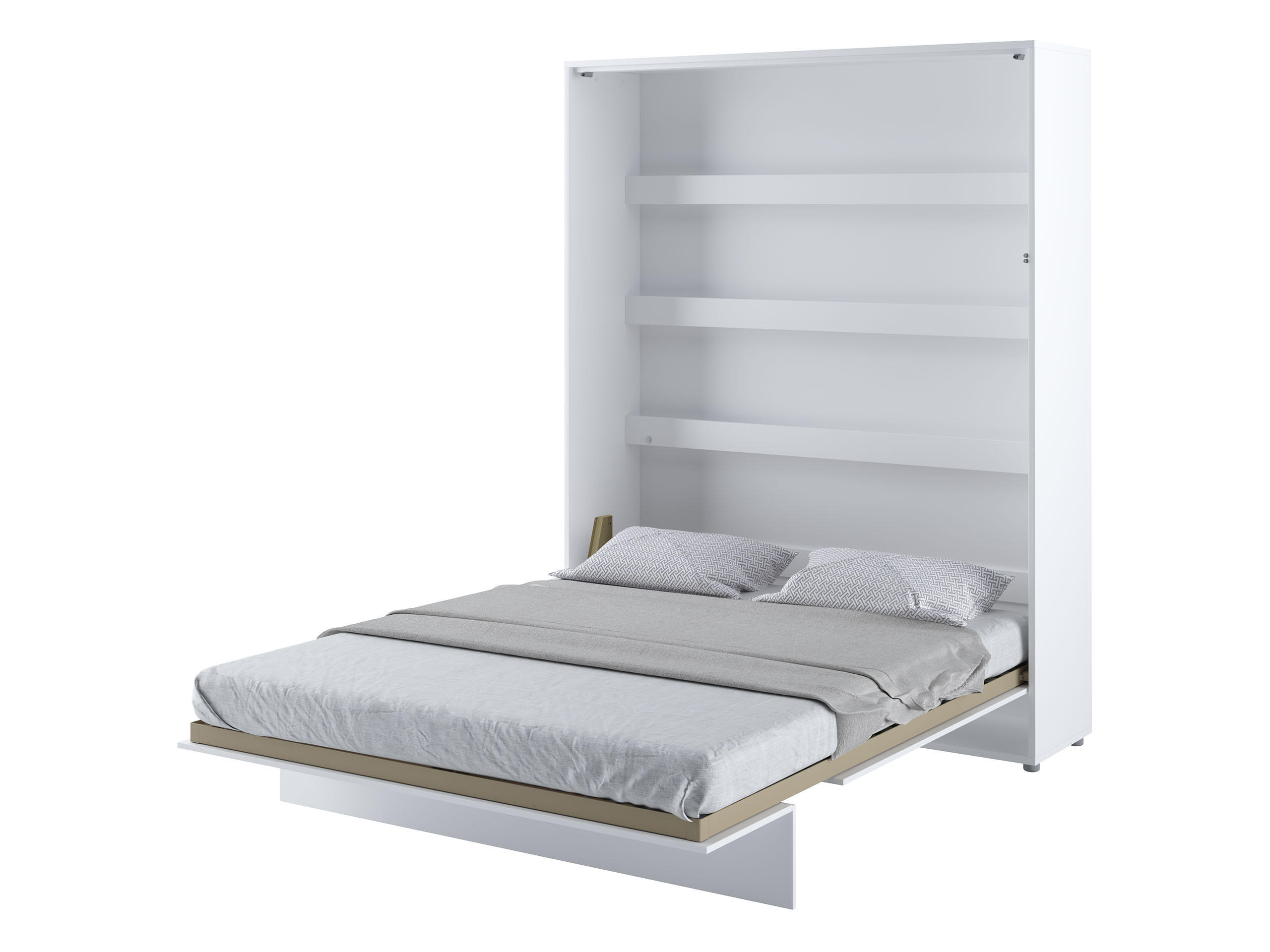 SCHRANKBETT Bed-Concept BC-12 160x200 - Weiß/Grau, Holz/Holzwerkstoff (160/200cm) - MIRJAN24