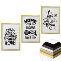 WANDBILDER 3er Set - 40x60 cm Goldrahmen - Familie, Liebe, Zuhause, Wärme - Goldfarben, Kunststoff (40/60cm) - ArtPrintCave
