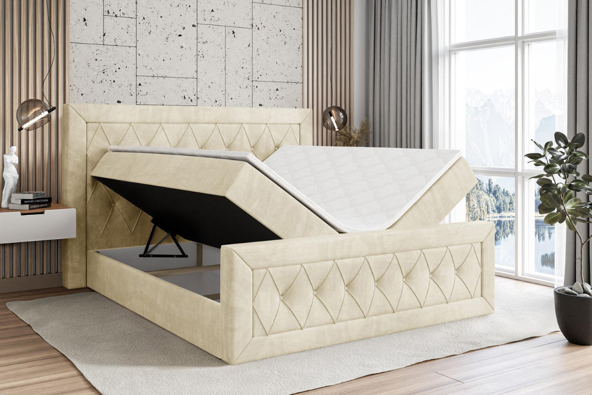 BOXBETT NOEL-Z - 120 x 200 - H3 - Beige - Beige, Holzwerkstoff (120/200cm) - ALTDECOR