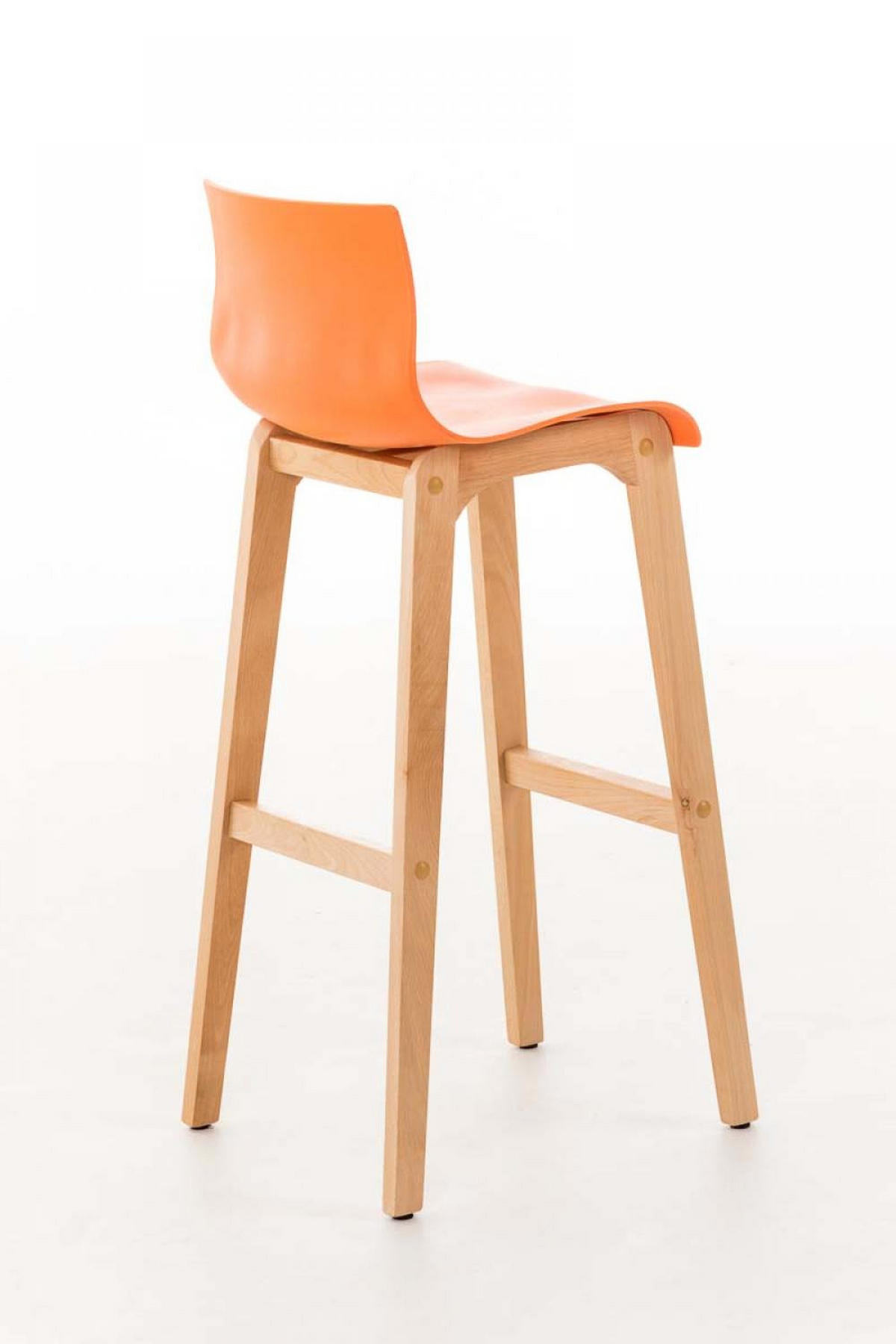 BARHOCKER Holz orange - Eukalyptusholzfarben/Orange, Holz (41/101/46cm) - CLP