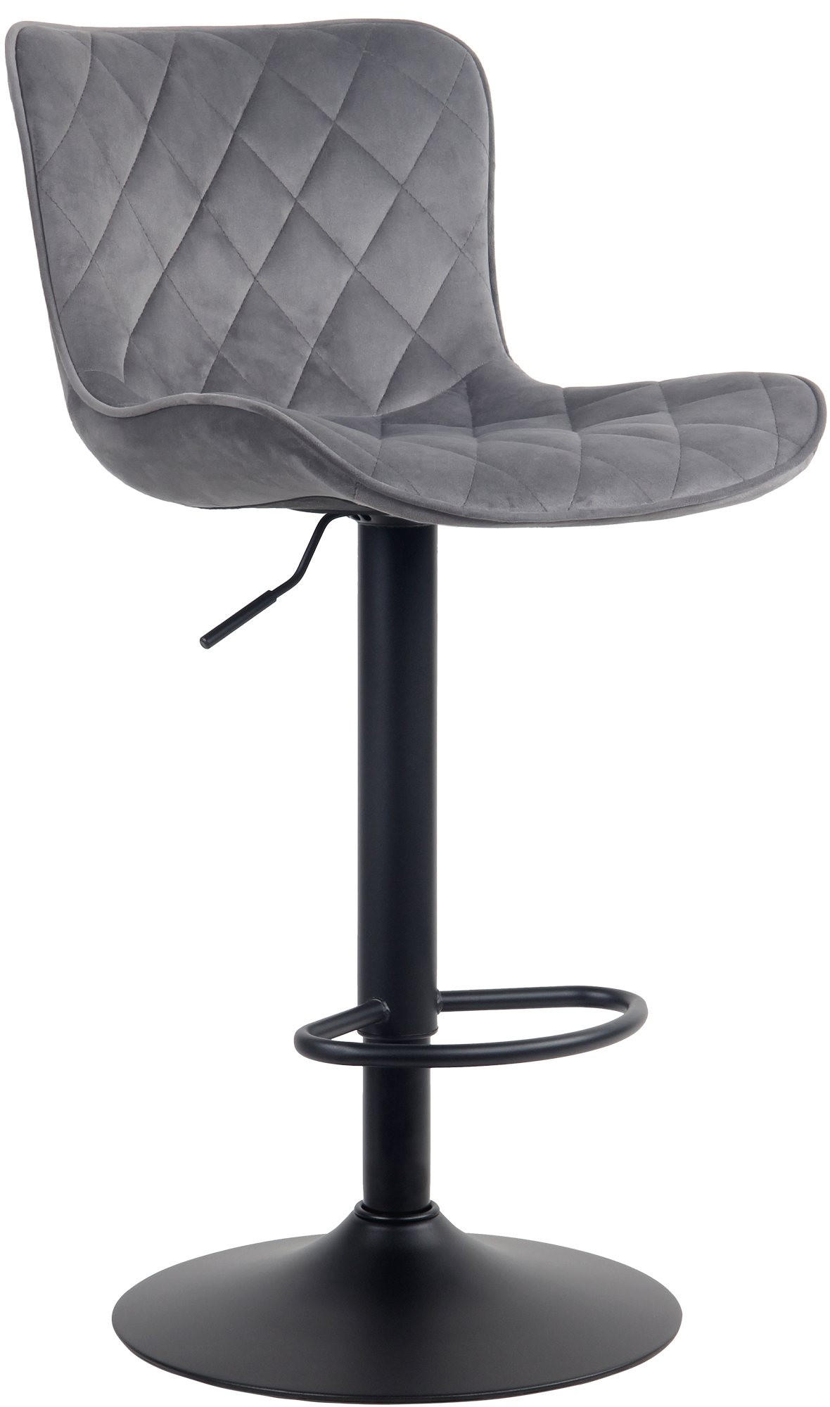 BARHOCKER Samt dunkelgrau - Dunkelgrau/Schwarz, Textil/Metall (48/83/54cm) - CLP