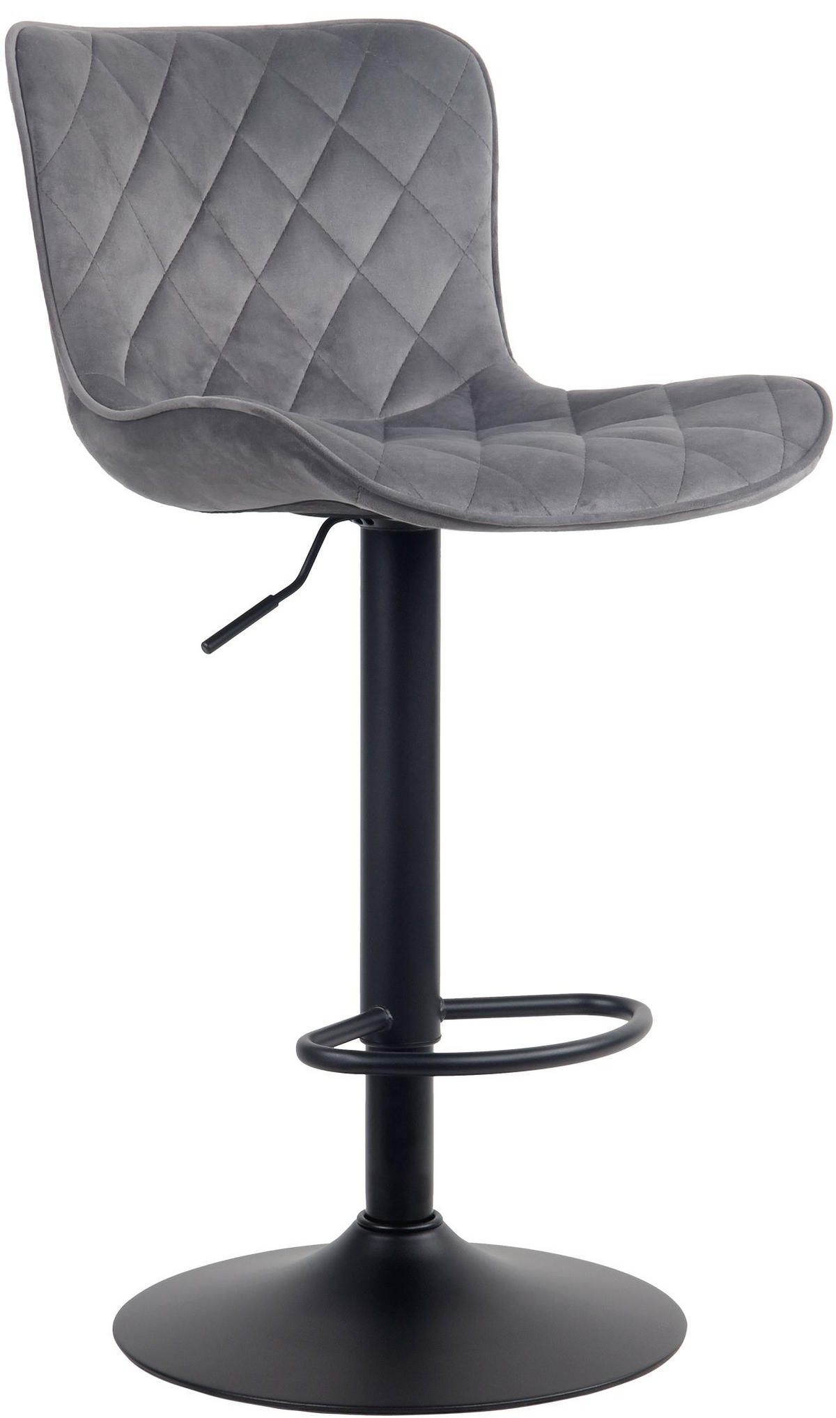 BARHOCKER Samt dunkelgrau - Dunkelgrau/Schwarz, Textil/Metall (48/83/54cm) - CLP