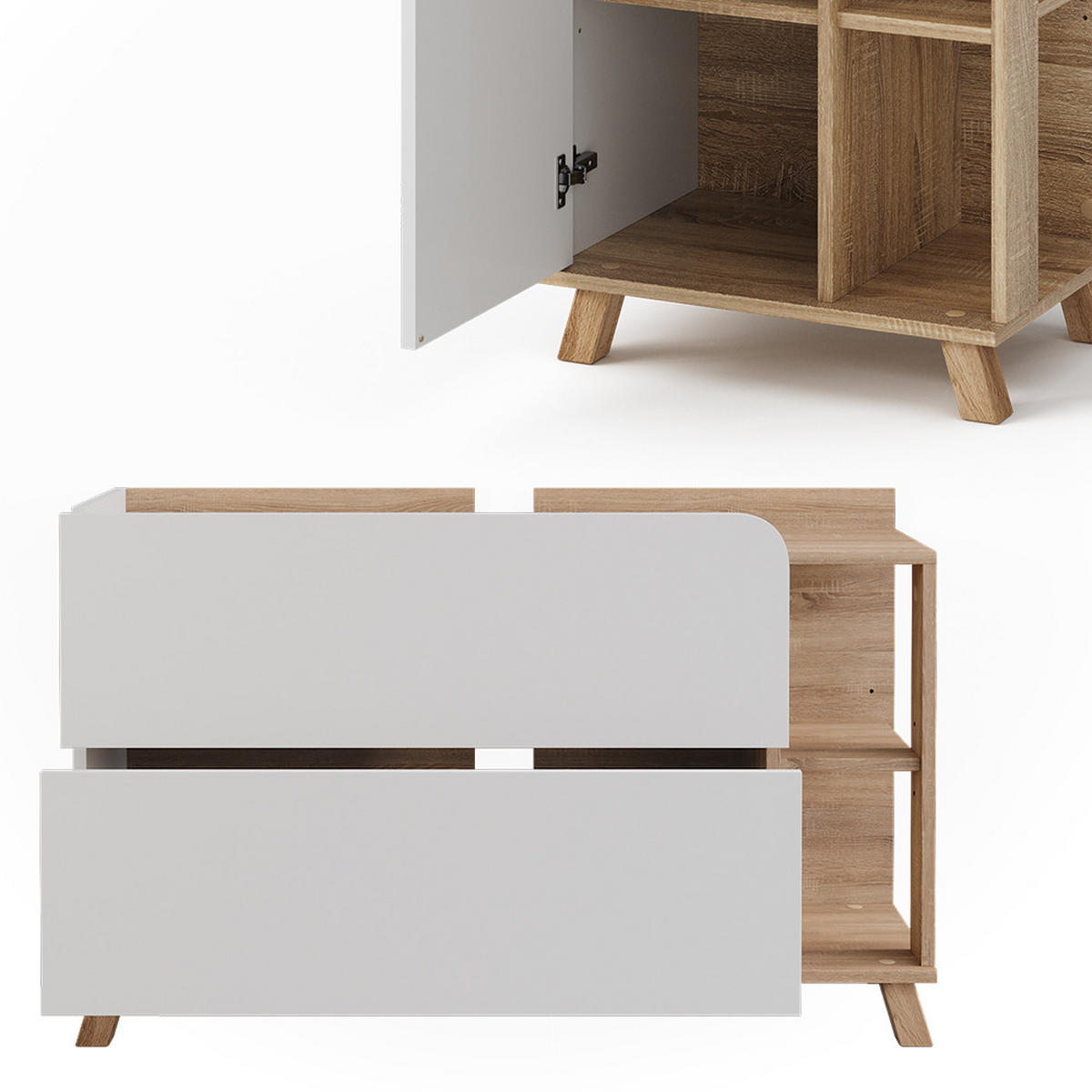 KOUPELNOVÝ NÁBYTEK Karen Sonoma/bílá - bílá/Sonoma dub, kompozitní dřevo (100/65/35cm) - Vicco