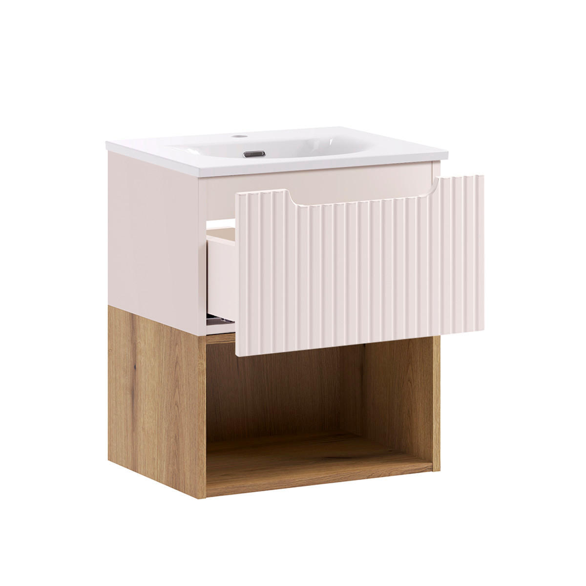 BADMÖBEL 51cm Riva 2er-Set Kaschmir - Beige, Holzwerkstoff (51/60/40cm) - Petits-meubles