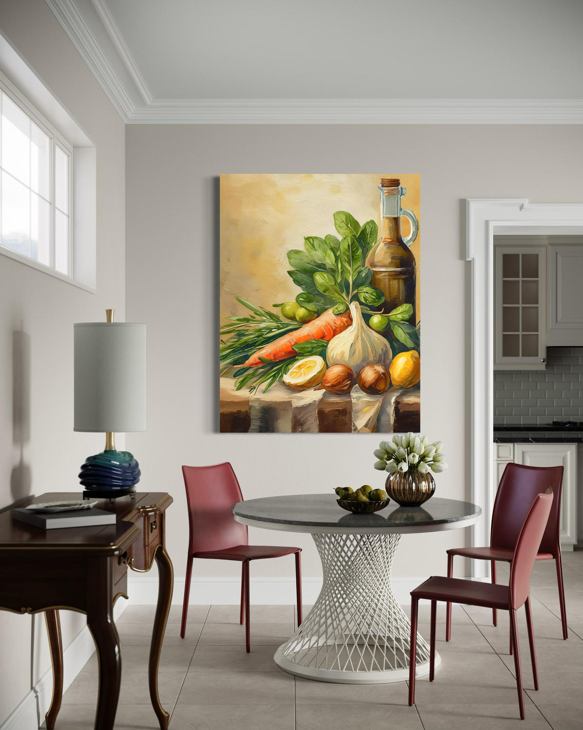 WANDBILD obst gemüse lebensmittel - Beige, Textil (40/60cm) - Feeby