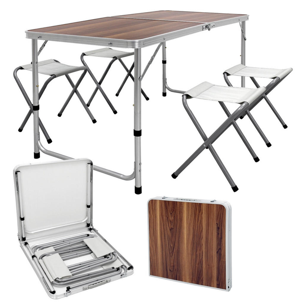 Thumbnail - ECD-Germany Campingtisch, Braun, Holzwerkstoff, 60x70x120 cm, Gartenmöbel, Gartentische, Klapptische
