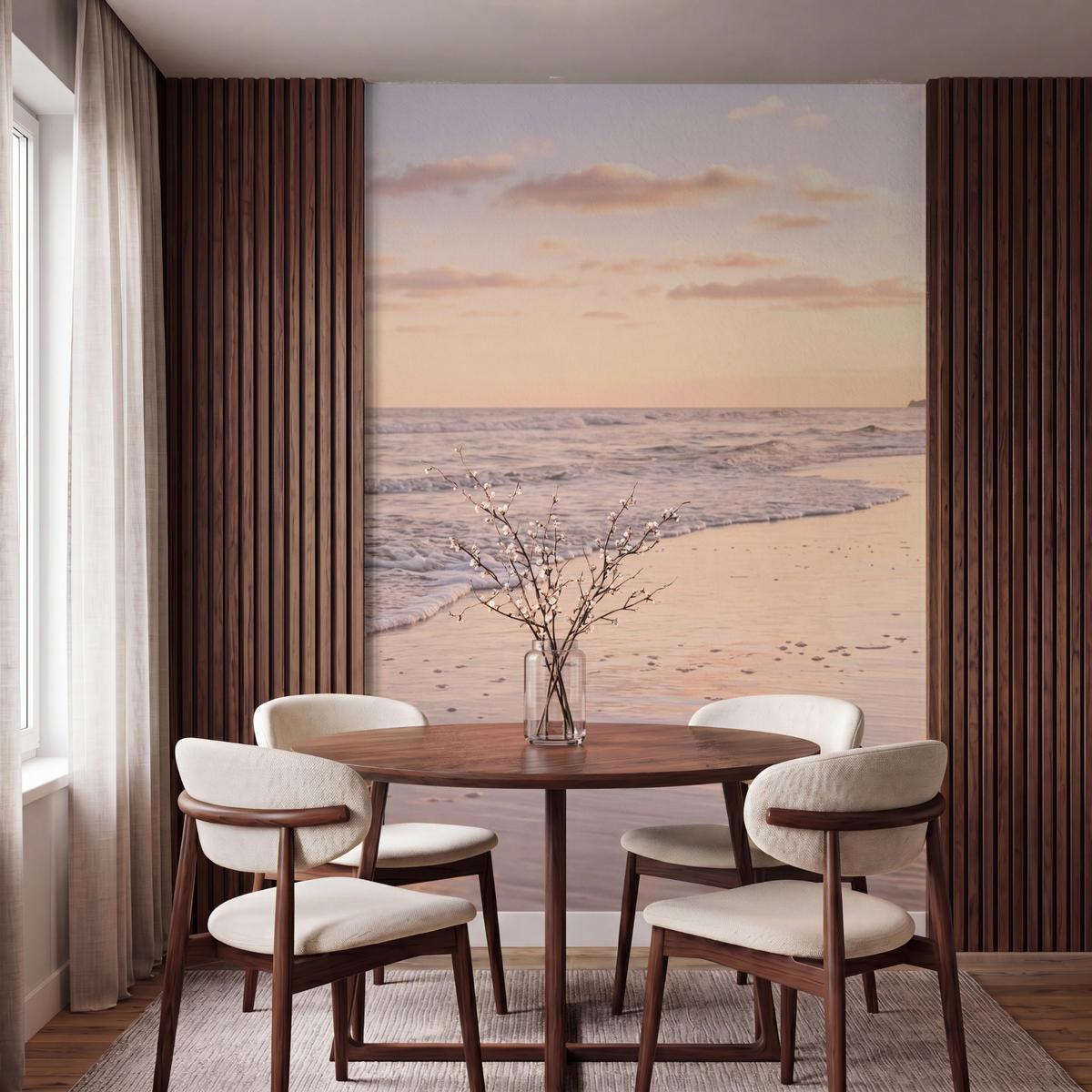 TAPETE - Strand - Brandung - Wolken - 160x240 cm - Hellrosa, Papier (160/240cm) - OnlyWow