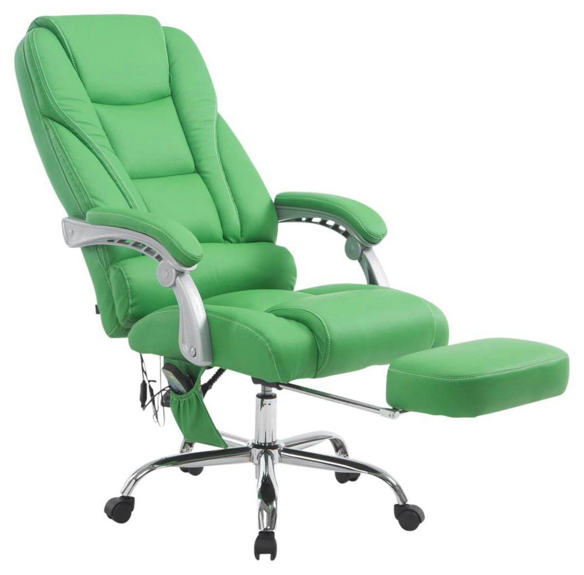 CHEFSESSEL Lederlook grün - Grün, Textil/Metall (68/118/64cm) - CLP