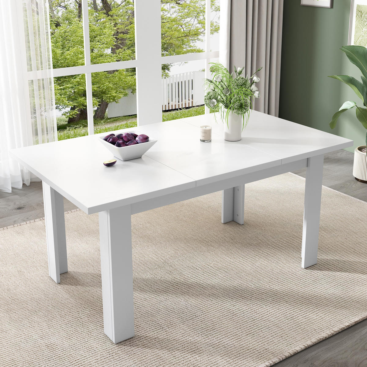 ESSTISCH 120/70/75 cm weiß mit verstecktem Stauraum - Weiß, Holzwerkstoff (120/70/75cm) - OKWISH