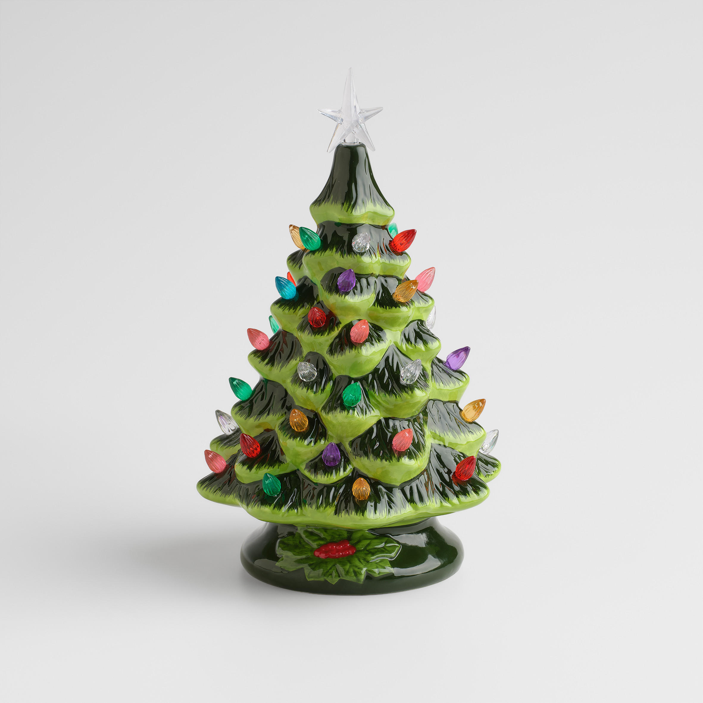 LEDFIGUR Starferno, Grün, 30.5 x 17.5 x 18.6 cm, Dekorative Weihnachtsdeko - Grün, Keramik (17.5/30.5/18.6cm) - home&you