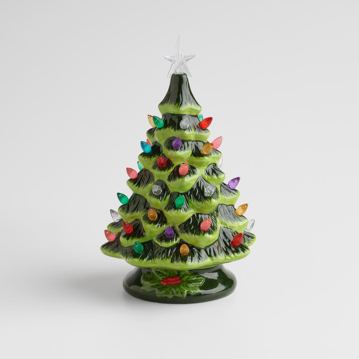 LEDFIGUR Starferno, Grün, 30.5 x 17.5 x 18.6 cm, Dekorative Weihnachtsdeko - Grün, Keramik (17.5/30.5/18.6cm) - home&you